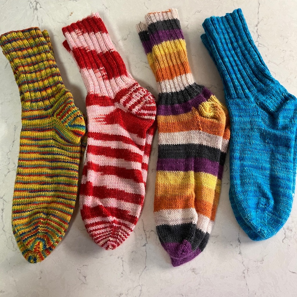 Hand knitted socks 4 pair